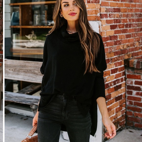 VICI Black Cowl Neck Sweater Trending Fall Winter Clothing Nordstrom Small - Picture 3 of 6